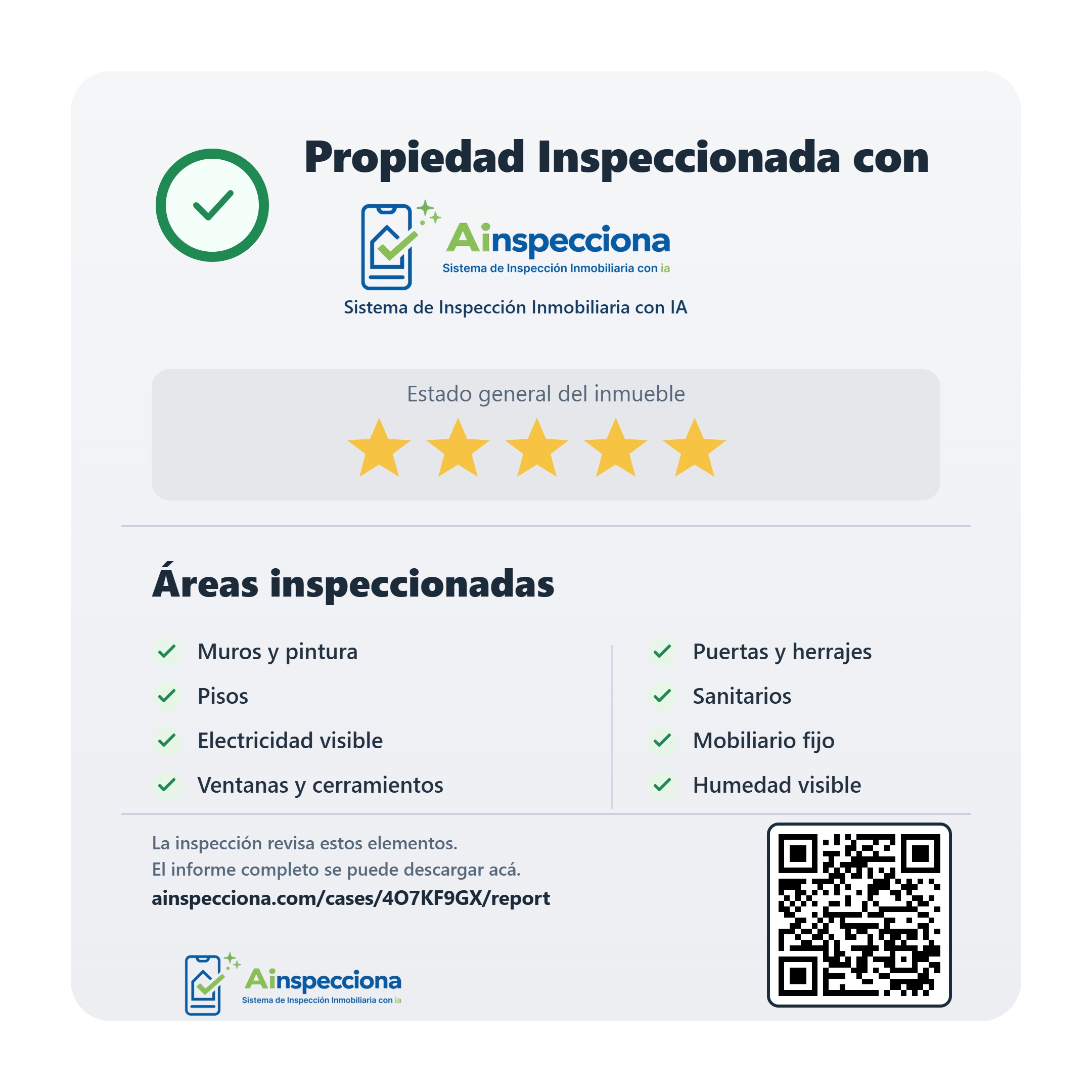 Certificado de inspección con estrellas